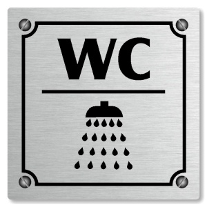 WC, sprcha, 118x118mm, stříbrná, Kansas